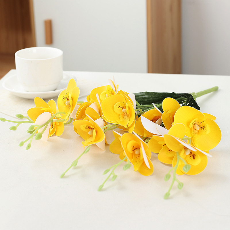 Τεχνητή ορχιδέα Phalaenopsis, πεντακλαδική διακόσμηση, διακόσμηση σπιτιού, διακόσμητικό για σαλόνι και γαμήλια διακόσμηση δαπέδου.