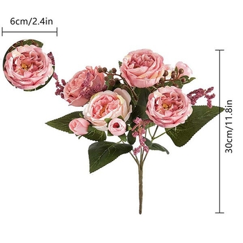 Τεχνητό λουλούδι παιώνια από μετάξι για σαλόνι, διακόσμηση τραπεζιού και γάμου