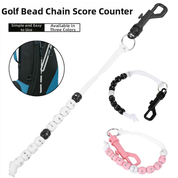 Μετρητής σκορ γκολφ με μαύρη αλυσίδα χαντριών και διαμαντόμορφη λάμψη