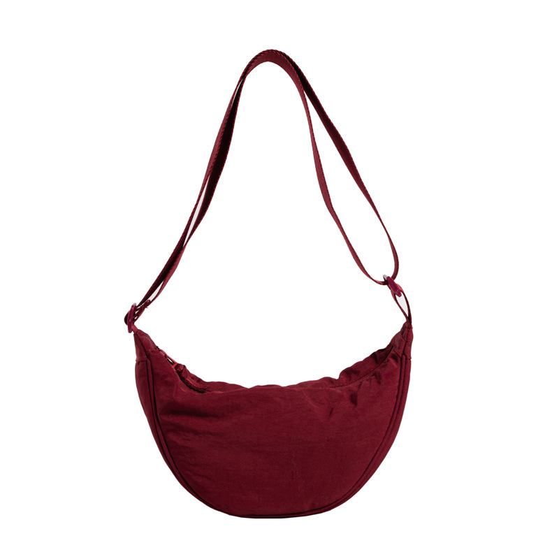 Νάιλον τσάντα crossbody σε στυλ dumpling, κορεατικό στυλ, μονόχρωμη, μεγάλη χωρητικότητα, καθημερινή χρήση