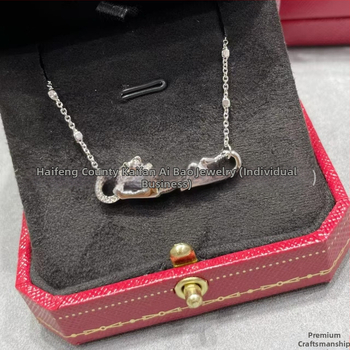 Pozlátené pravým zlatom v tvare V, CNC remeselné spracovanie, bodkovaný diamantový leopard náhrdelník, personalizovaná hip-hopová kubánska retiazka, unisex