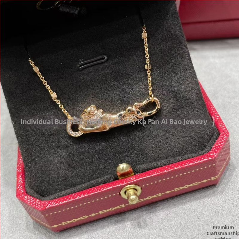 Pozlátené pravým zlatom v tvare V, CNC remeselné spracovanie, bodkovaný diamantový leopard náhrdelník, personalizovaná hip-hopová kubánska retiazka, unisex