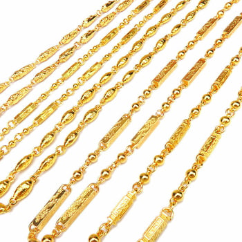 Κολιέ unisex με επίχρυση επίστρωση 18K, στριφτή αλυσίδα, κράμα, μήκος 21–50 cm, βάρος περίπου 40 g, γεωμετρικό ρετρό στυλ.
