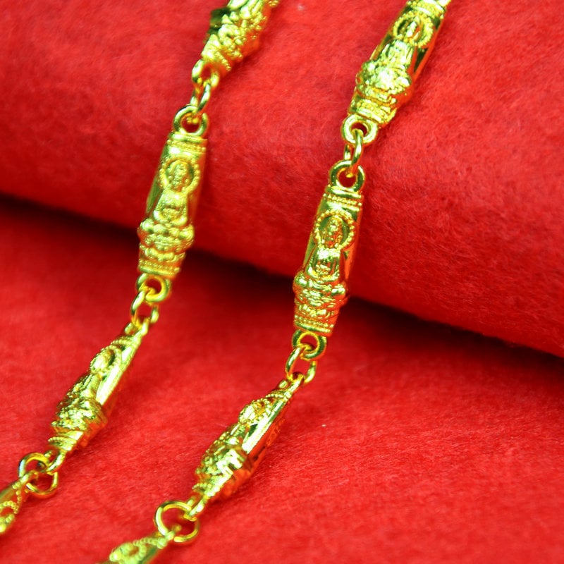 Κολιέ unisex με επίχρυση επίστρωση 18K, στριφτή αλυσίδα, κράμα, μήκος 21–50 cm, βάρος περίπου 40 g, γεωμετρικό ρετρό στυλ.