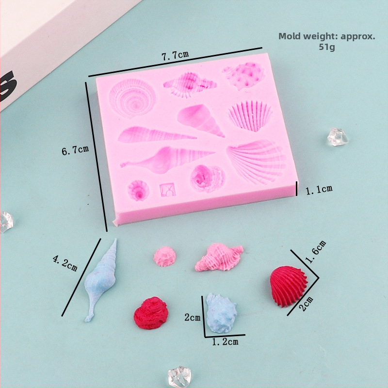 Óceán-sorozat szilikon tortaforma kagyló alakú, fondant és sütéshez