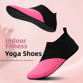 Vnútorná fitness obuv s mäkkou podrážkou a akupresúrnou podložkou, protišmykové tréningové tenisky na aerobik, tanec, beh a podlahovú jogu