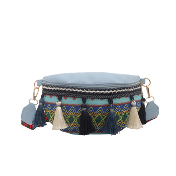 Γυναικεία τσάντα σε εθνο-στυλ, ώμου/ crossbody με φούντες, μικρή τσάντα, 2026 άνοιξη-καλοκαίρι