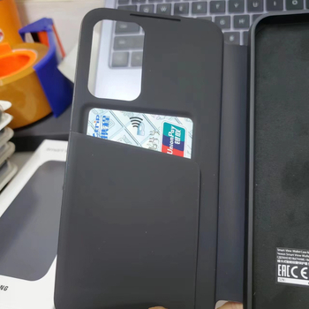 Husă Samsung Galaxy S23 Ultra cu slot pentru card, fereastră inteligentă, protecție completă – Sleep Chip 23