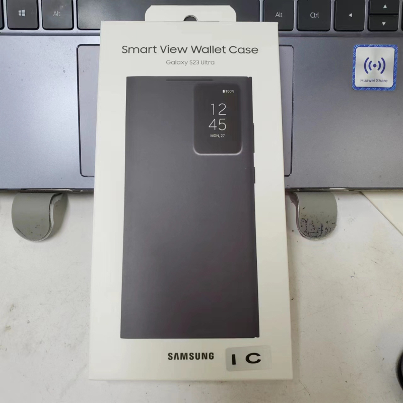 Husă Samsung Galaxy S23 Ultra cu slot pentru card, fereastră inteligentă, protecție completă – Sleep Chip 23