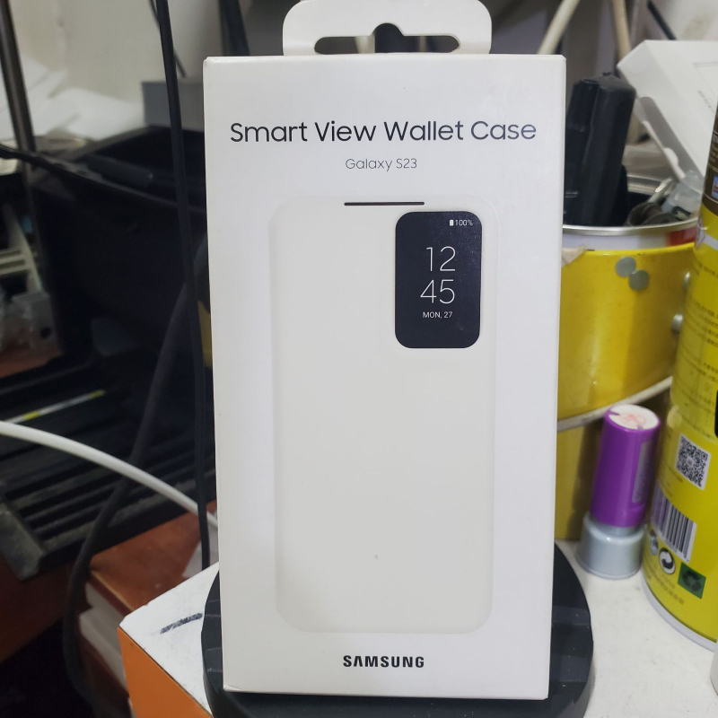 Husă Samsung Galaxy S23 Ultra cu slot pentru card, fereastră inteligentă, protecție completă – Sleep Chip 23