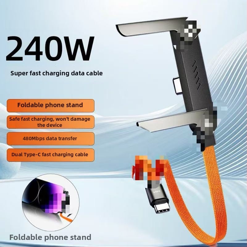 240W USB-C kabel za podatke sa stalkom, kompatibilan s Apple iPad modeli 15/16/17 i Huawei tabletima, brzo punjenje