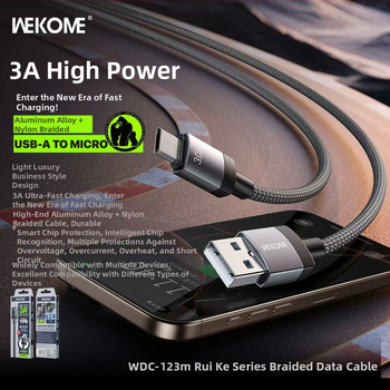 Wekome 65W brzo punjenje, pleteni USB-C kabel s zaštitom pametnog čipa za Apple i Huawei uređaje