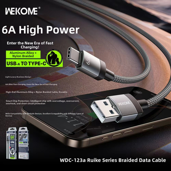 Wekome 65W brzo punjenje, pleteni USB-C kabel s zaštitom pametnog čipa za Apple i Huawei uređaje