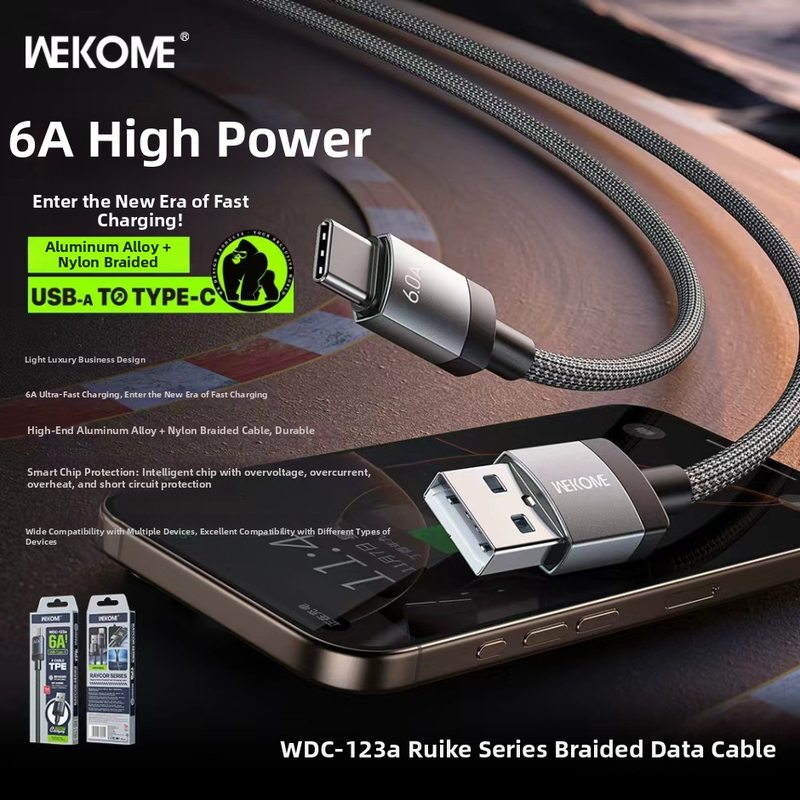 Wekome 65W brzo punjenje, pleteni USB-C kabel s zaštitom pametnog čipa za Apple i Huawei uređaje