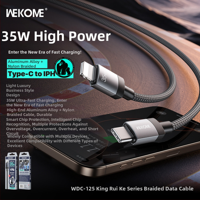Wekome 65W brzo punjenje, pleteni USB-C kabel s zaštitom pametnog čipa za Apple i Huawei uređaje