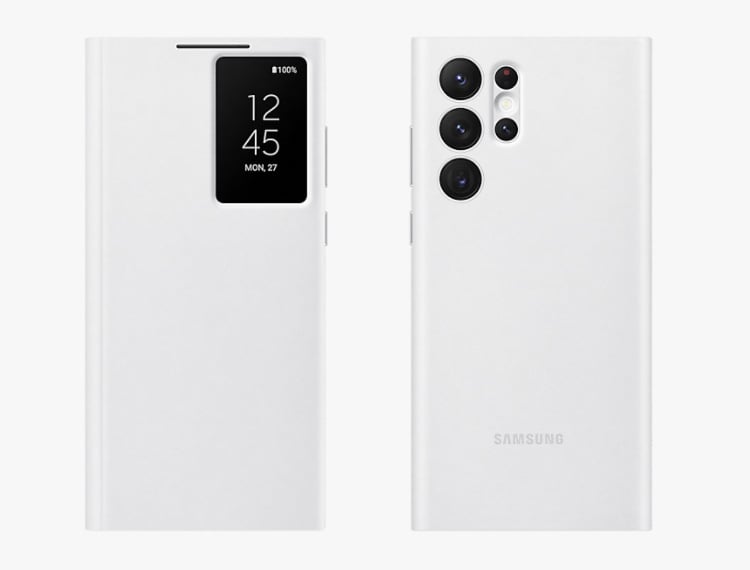 Husă pentru Samsung Galaxy S22 Ultra / S22 Plus / S22 cu fereastră inteligentă și protecție de somn, fără capac rabatabil