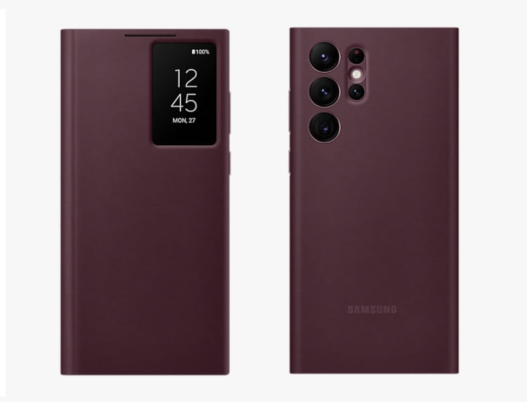 Husă pentru Samsung Galaxy S22 Ultra / S22 Plus / S22 cu fereastră inteligentă și protecție de somn, fără capac rabatabil