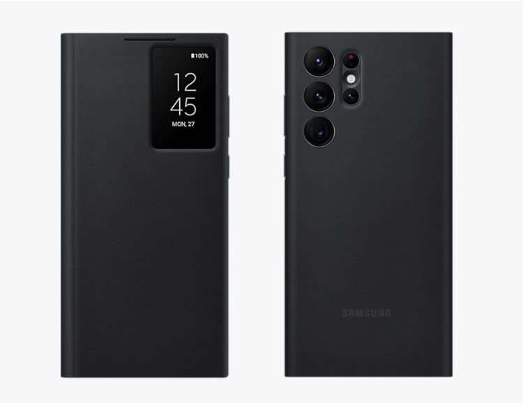 Husă pentru Samsung Galaxy S22 Ultra / S22 Plus / S22 cu fereastră inteligentă și protecție de somn, fără capac rabatabil