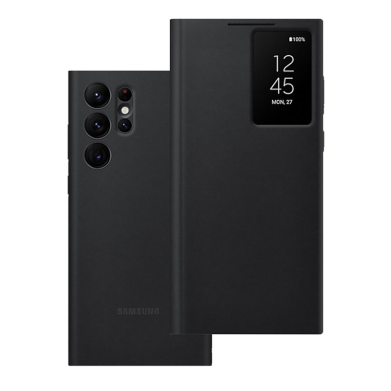 Husă pentru Samsung Galaxy S22 Ultra / S22 Plus / S22 cu fereastră inteligentă și protecție de somn, fără capac rabatabil