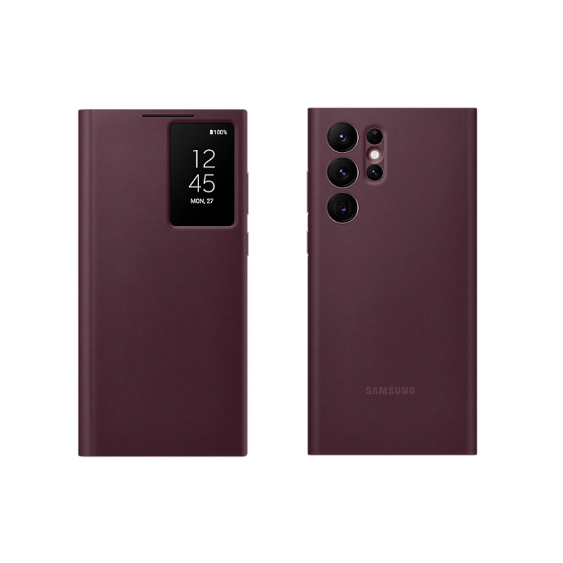 Husă pentru Samsung Galaxy S22 Ultra / S22 Plus / S22 cu fereastră inteligentă și protecție de somn, fără capac rabatabil