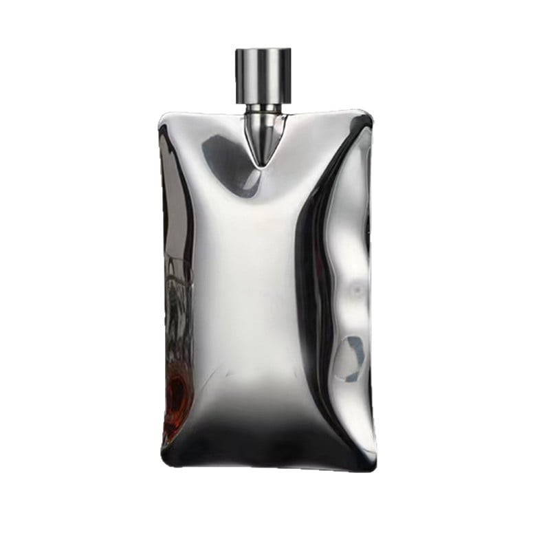 Φιάλη μέσης από ανοξείδωτο ατσάλι 304, κυματοειδές σχήμα, 6 oz, φορητή υπαίθρια, μινιμαλιστικός σχεδιασμός