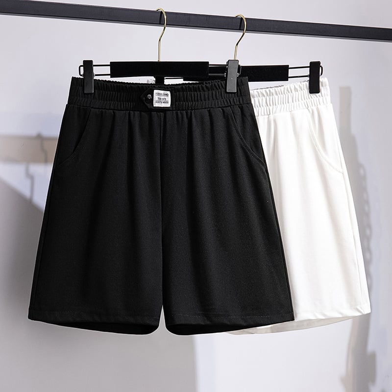 Plus-Size Καλοκαιρινό Κορεατικό Στυλ, Υψηλή Μέση Σορτς για Σμίλιγκ και Φαρδιά Παντελόνια με Ευρύ Κάτω Άκρο, Κωδ. 5387