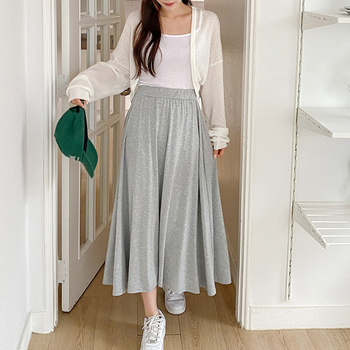 Φούστα μίντι σε γραμμή Α, ελαστική, Plus-size, modal βισκόζη για γυναίκες