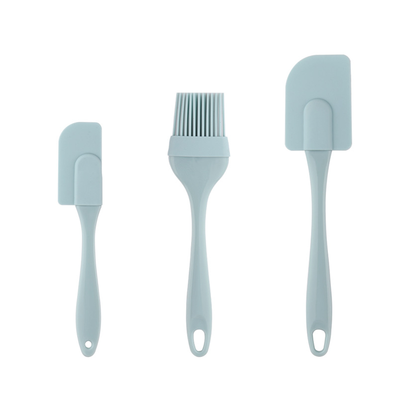 Három darabos szilikon spatula készlet, magas hőmérsékletnek ellenálló sütéshez, szilikon ecset, élelmiszer-minőség, egy darabos szilikon spatula