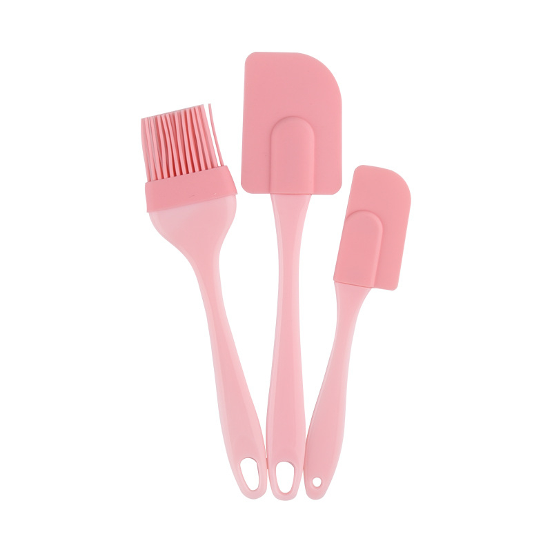 Három darabos szilikon spatula készlet, magas hőmérsékletnek ellenálló sütéshez, szilikon ecset, élelmiszer-minőség, egy darabos szilikon spatula