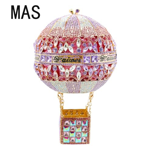 Γυναικεία βραδινή τσάντα clutch σε σχήμα μπαλονιού με διαμάντια