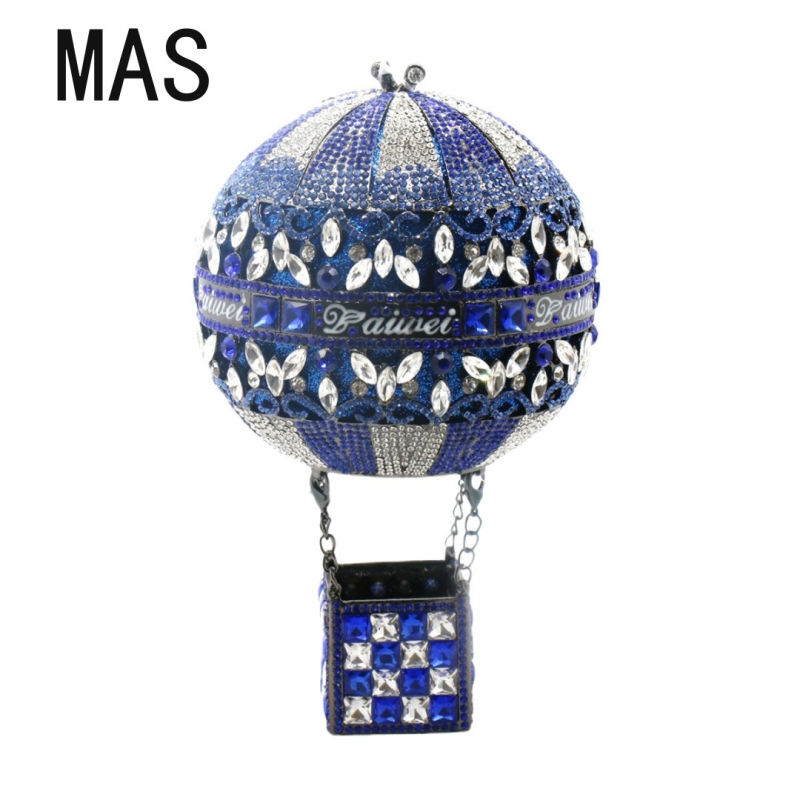 Γυναικεία βραδινή τσάντα clutch σε σχήμα μπαλονιού με διαμάντια