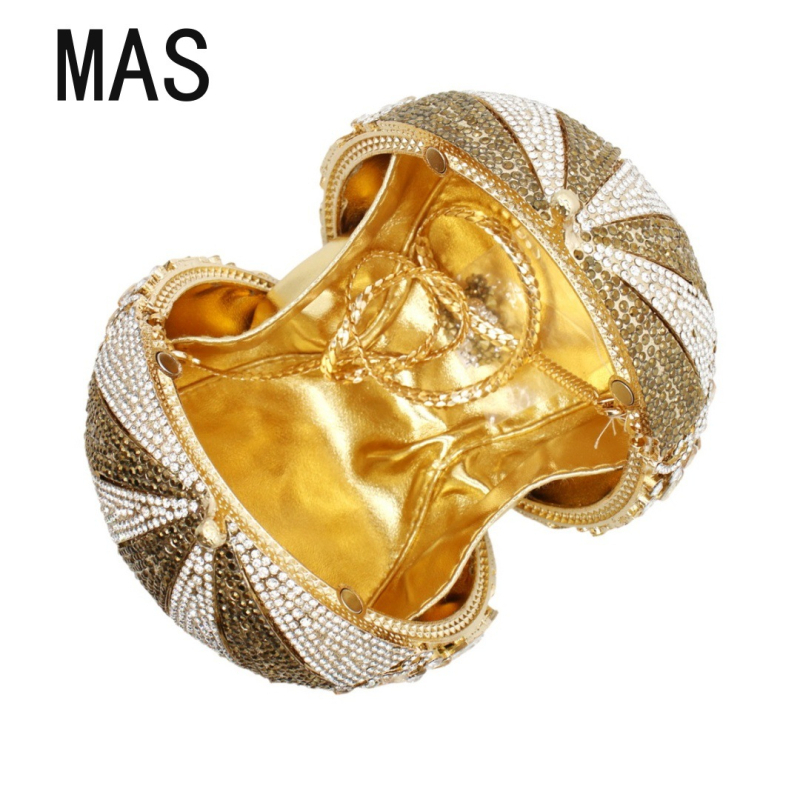 Γυναικεία βραδινή τσάντα clutch σε σχήμα μπαλονιού με διαμάντια