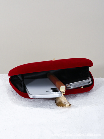 Γυναικεία βελούδινη βραδινή clutch, ρετρό έμπνευση από cheongsam, μικρή crossbody σουέδ τσάντα
