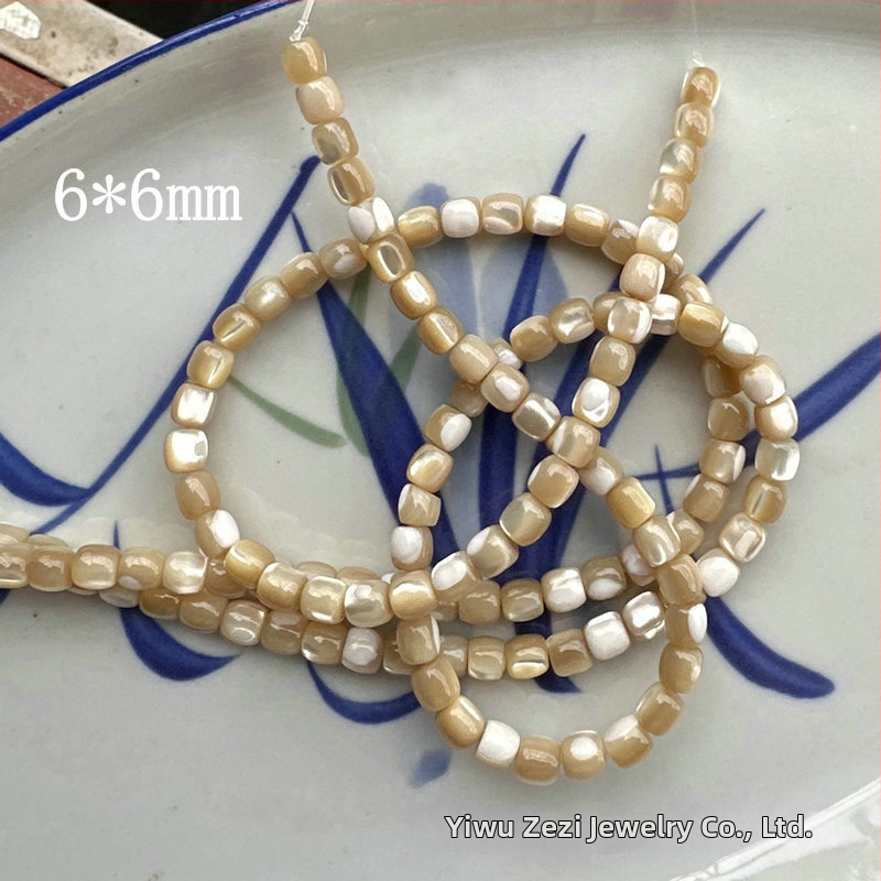 Korálky v tvare podkovy slimáka s prírodnou mušľou, 6x6/8x8 mm, voľné korálky na ručne vyrábané šperky.