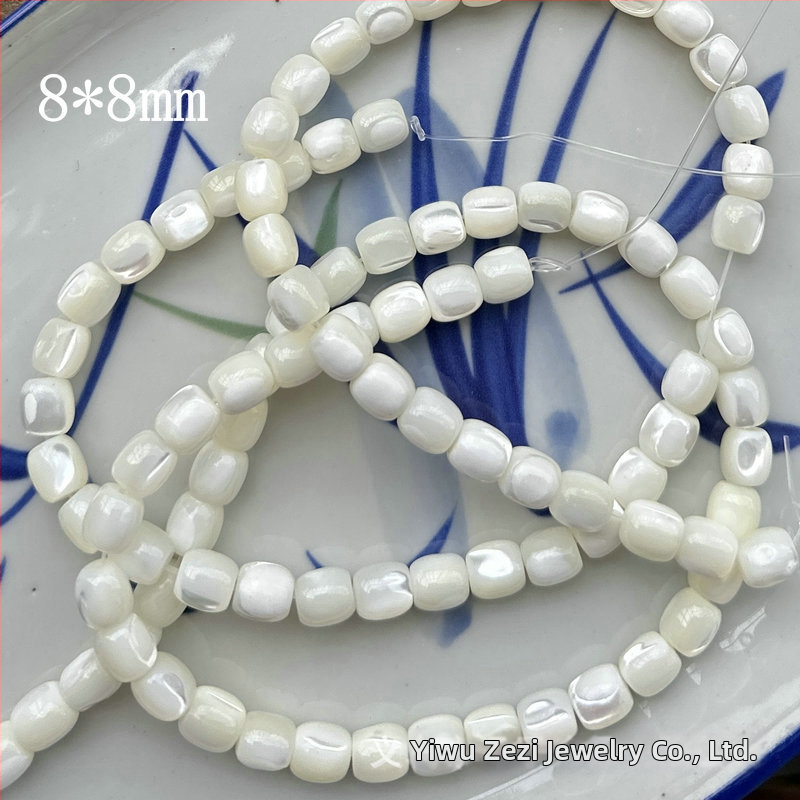Korálky v tvare podkovy slimáka s prírodnou mušľou, 6x6/8x8 mm, voľné korálky na ručne vyrábané šperky.