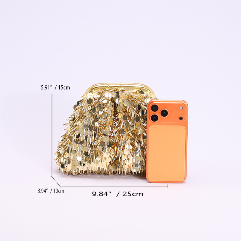 Διεθνές στυλ PVC στρας τσαντάκι χειρός και clutch, με εφέ τσαλακώματος για βραδινές εμφανίσεις και πάρτι