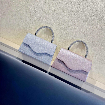 Βραδινή τσάντα με πιέτες, χειρολαβή, clutch για δεξίωση και γάμο, ρομαντική τσάντα πάρτι