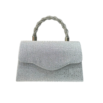 Βραδινή τσάντα με πιέτες, χειρολαβή, clutch για δεξίωση και γάμο, ρομαντική τσάντα πάρτι