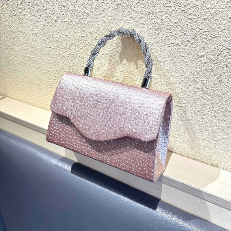 Βραδινή τσάντα με πιέτες, χειρολαβή, clutch για δεξίωση και γάμο, ρομαντική τσάντα πάρτι