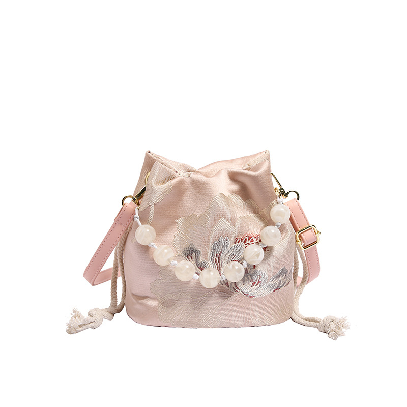 Γυναικεία τσάντα bucket σε vintage κινεζικό στυλ, μικρή crossbody τσάντα με θήκη τηλεφώνου