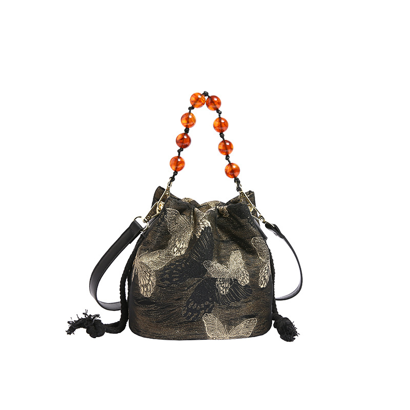 Γυναικεία τσάντα bucket σε vintage κινεζικό στυλ, μικρή crossbody τσάντα με θήκη τηλεφώνου