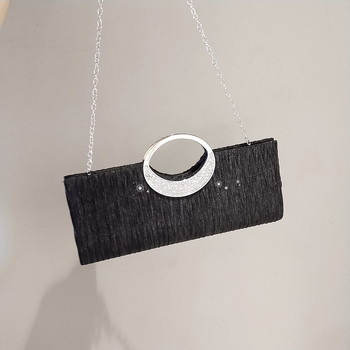 Νέο βραδινό clutch με διαμάντια, πλισέ μικρή γυναικεία τσάντα
