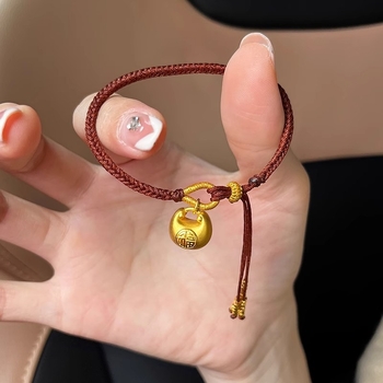 Brățară cu ciucuri într-un ton auriu pentru femei, stil retro chinezesc, purtare zilnică versatilă
