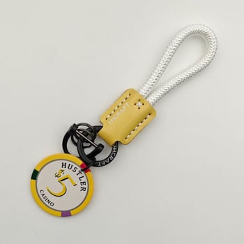 Breloc din piele de vită cu zar ceramic, talisman norocos pentru mașină, pandant personalizat pentru cuplu