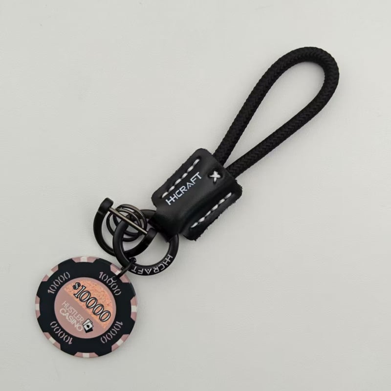 Breloc din piele de vită cu zar ceramic, talisman norocos pentru mașină, pandant personalizat pentru cuplu