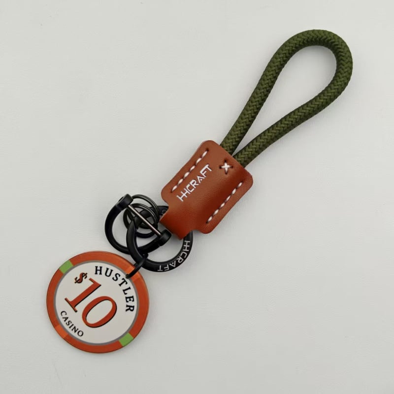 Breloc din piele de vită cu zar ceramic, talisman norocos pentru mașină, pandant personalizat pentru cuplu