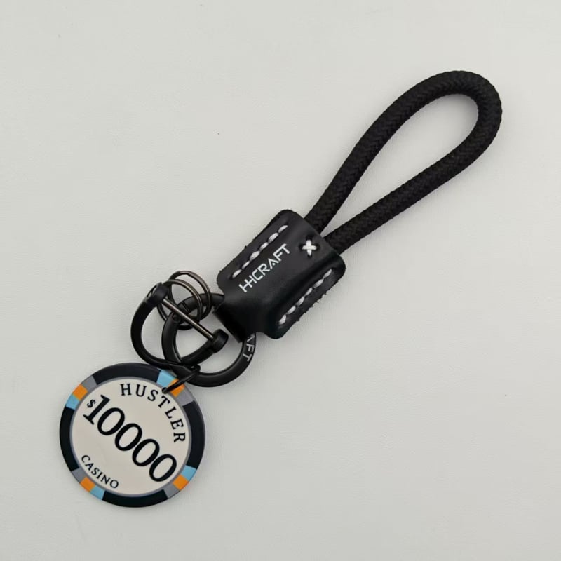 Breloc din piele de vită cu zar ceramic, talisman norocos pentru mașină, pandant personalizat pentru cuplu