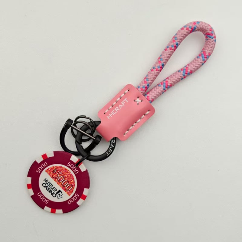 Breloc din piele de vită cu zar ceramic, talisman norocos pentru mașină, pandant personalizat pentru cuplu