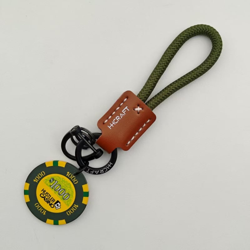 Breloc din piele de vită cu zar ceramic, talisman norocos pentru mașină, pandant personalizat pentru cuplu