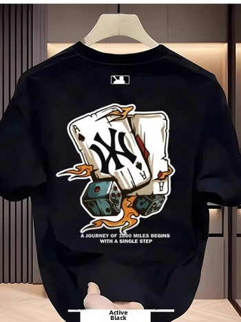 Ανδρικό κοντομάνικο T-shirt από βαμβάκι, Καλοκαίρι 2025, καθημερινό στυλ